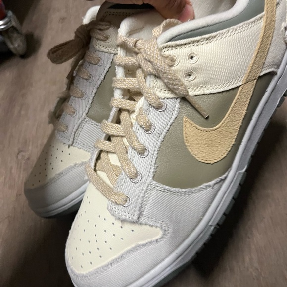 Nike dunk low women’s light bone dark stucco canvas size 12 fz4341-100 new